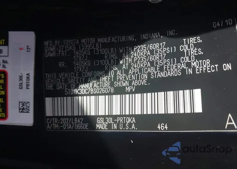 2011 Toyota Sienna Xle V6 from USA, damaged, VIN 5TDYK3DC7BS026078